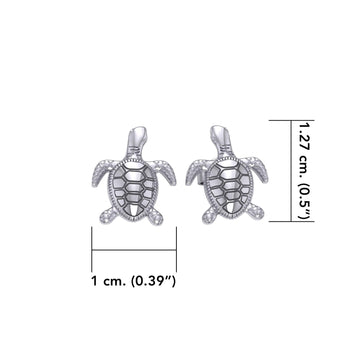 Silver Turtle Post Earrings JE206 - Jewelry